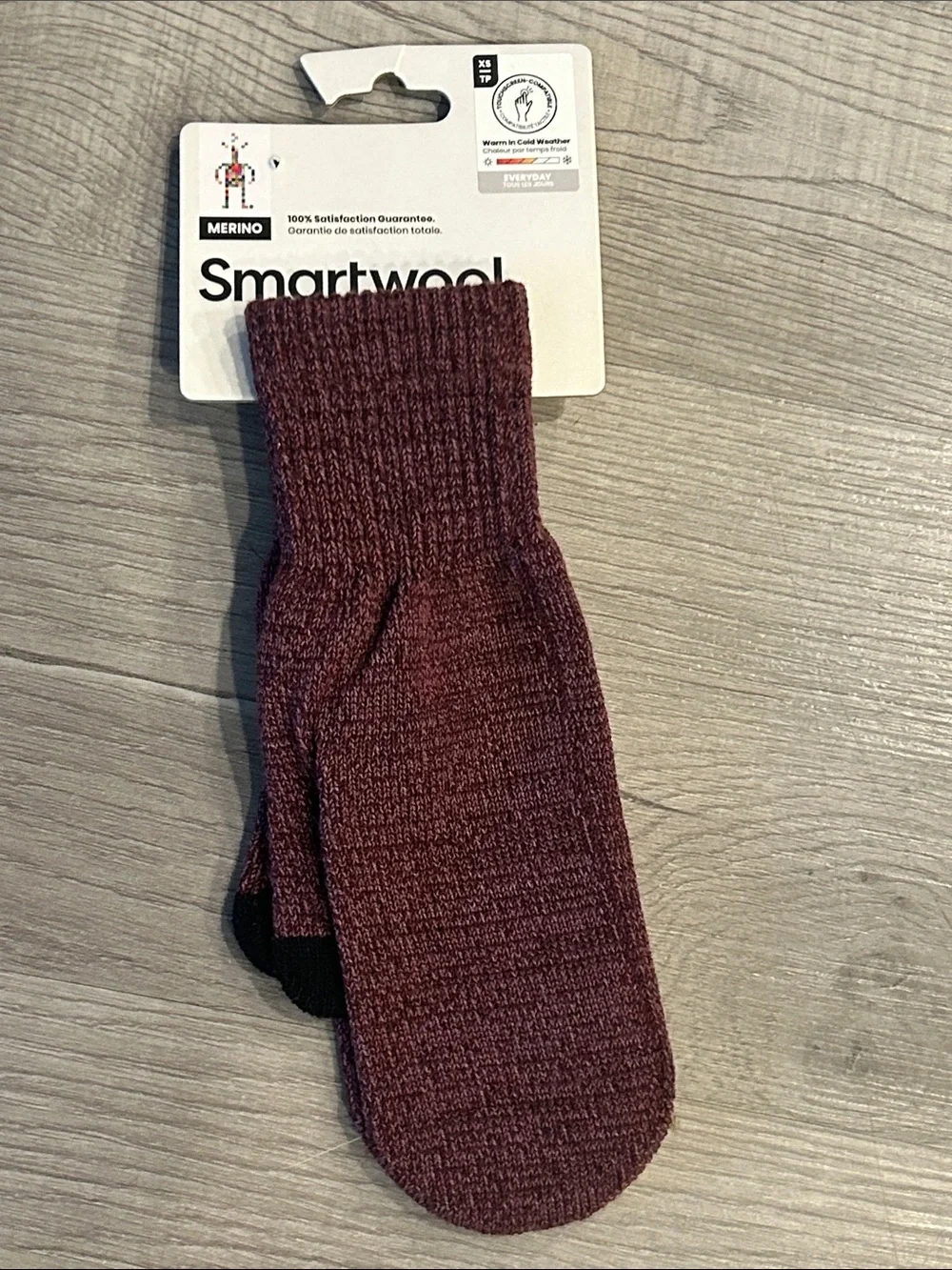 SmartWool Women's Merino Wool Knit Mittens Argyle Purple